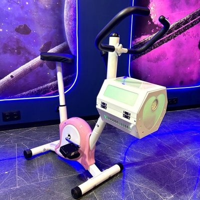 Детский велотренажер с мыльными пузырями