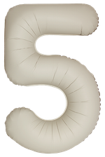 Шар (40''/102 см) Цифра, 5 Slim, Кремовый Латте, Матовый, 1 шт. в уп.