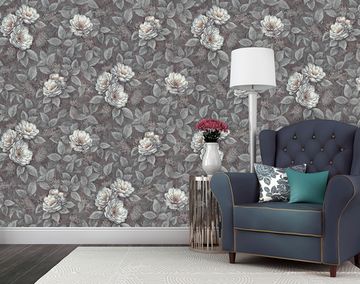 Обои 1,06х10м Жардин флиз.осн  горяч.тиснение 4164-9 Э (1Э) графит