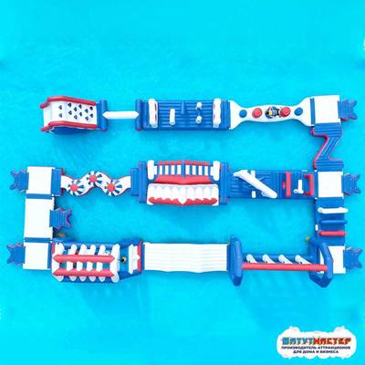 Надувной аквапарк на воде «Морской драйв» 25×12×3 м