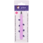 Пинцет для бровей на блистере «Bon Kapriz», скошеный, цвет розовый, 9,5см