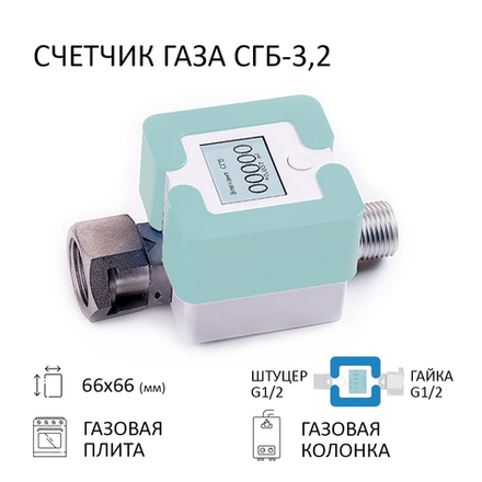 Счетчик газа СГБ-3,2 Г-Ш/мята