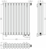 Сунержа Эстет-11 EU50 500х450 10 секций