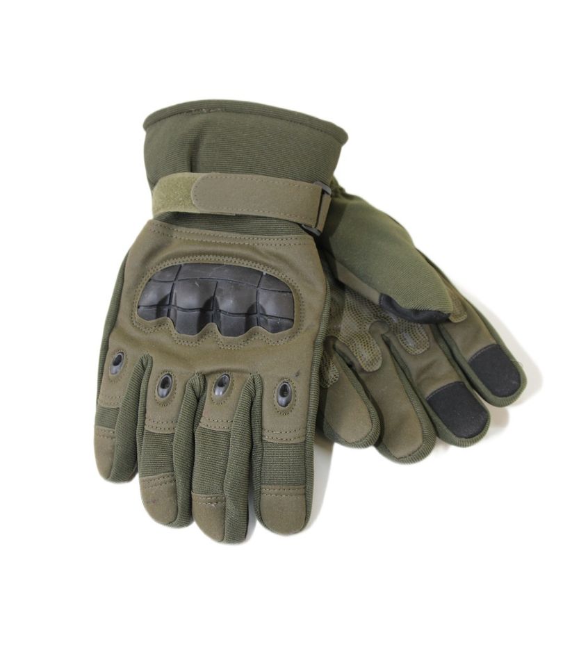 Перчатки стрелковые тактические утепленные с манжетой Soft Shell (олива)