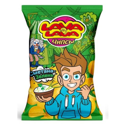 Чипсы LAVA  A4 Сметана зелень 50 гр