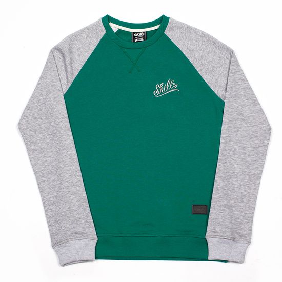 Толстовка SKILLS W Script Logo 3V Crewneck Green/Grey Melange