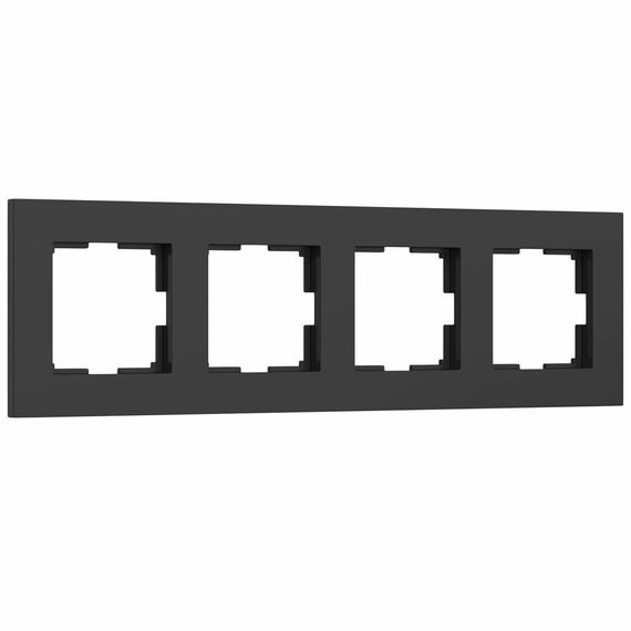 Рамка Werkel Slab 4 постовая черная матовая 38369