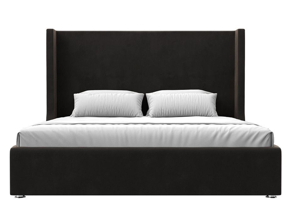 Кровать интерьерная Ларго 180, Коричневый, Велюр, 120726