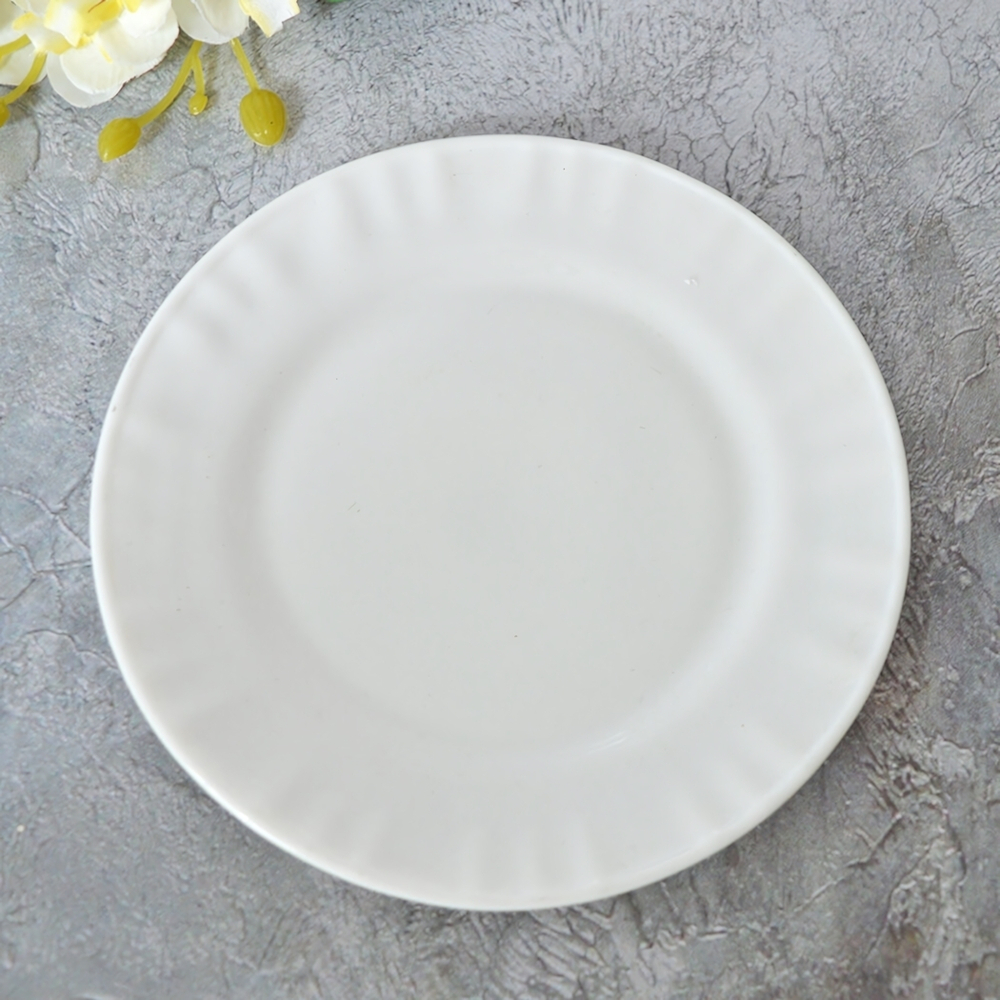 Тарелка мелкая 15,5см WHITE (тонк.) стеклокерамика (99250)