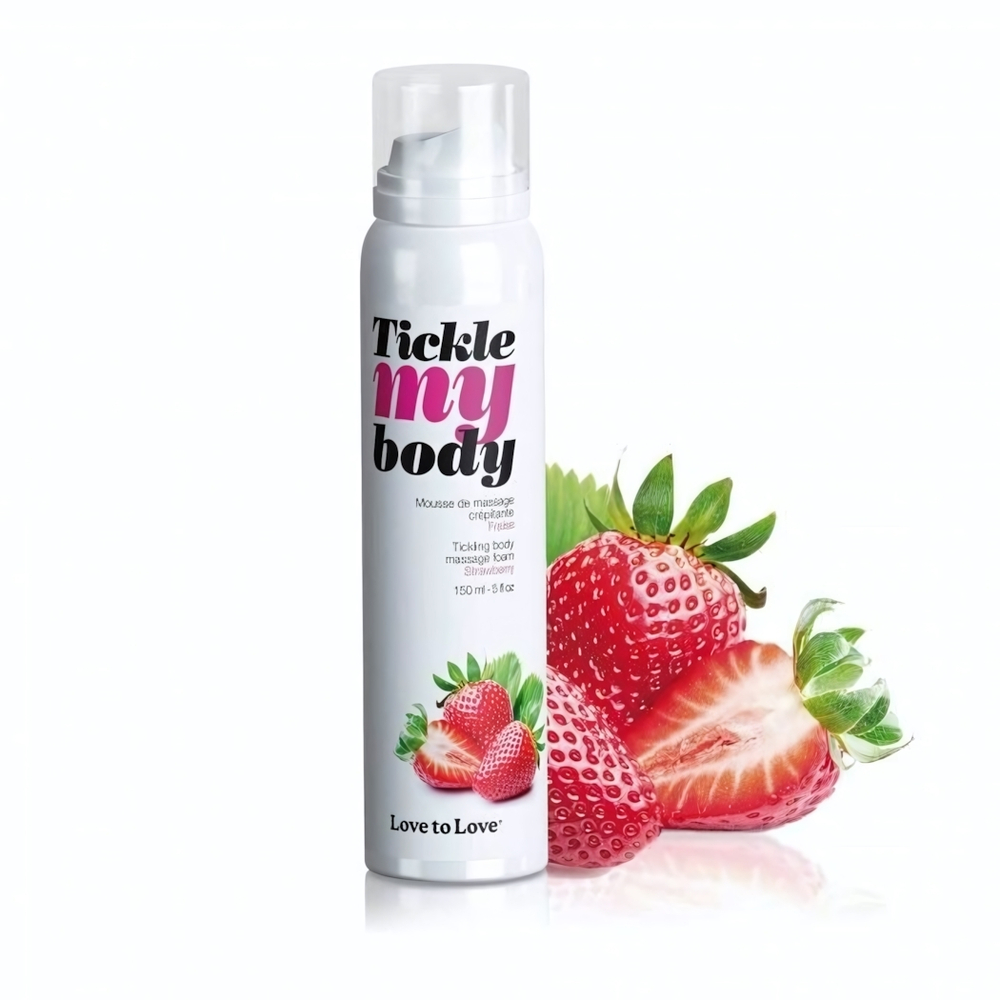 Массажная хрустящая пенка Tickle My Body Strawberry с ароматом клубники - 150 мл.