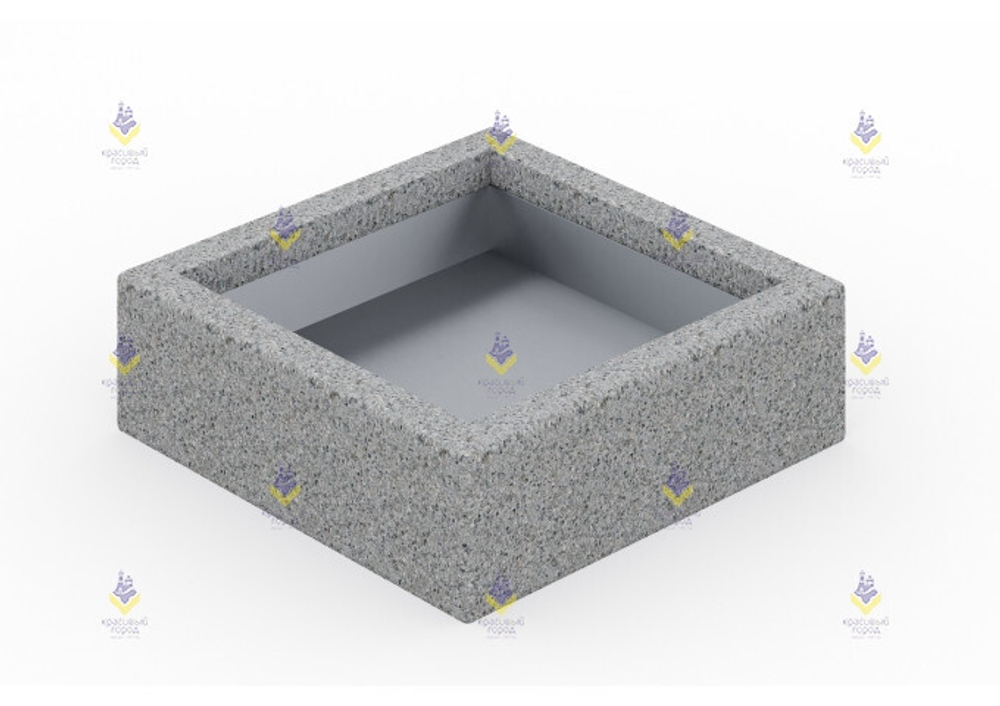 Вазон «Квадрат» с мраморной крошкой