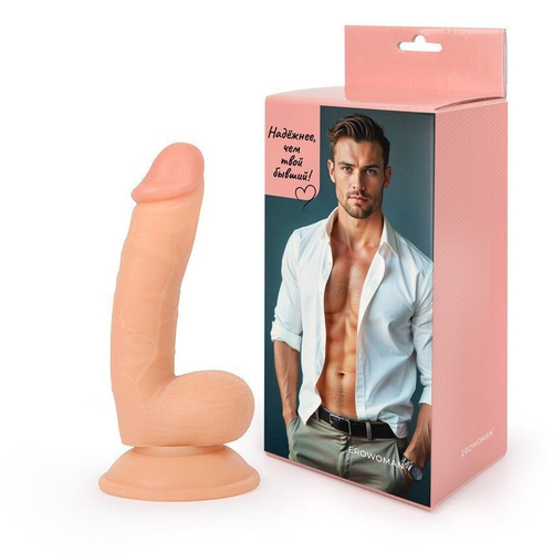 Фаллоимитатор Erowoman-Eroman 12 см, телесный, на присоске