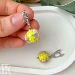 LEFIREL' Серьги серебряные женские "Утро в Провансе" с бусинами из муранского стекла / ювелирные украшения из родированного серебра 925