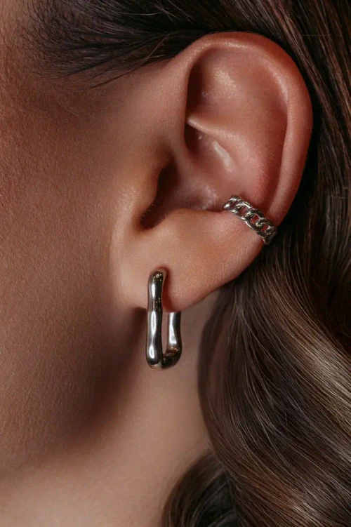 Серьги - конго ''Мятые''