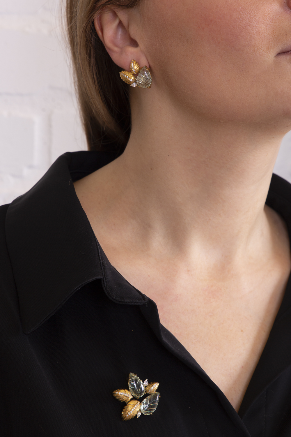 Серьги Мята с Зеленым Кварцем