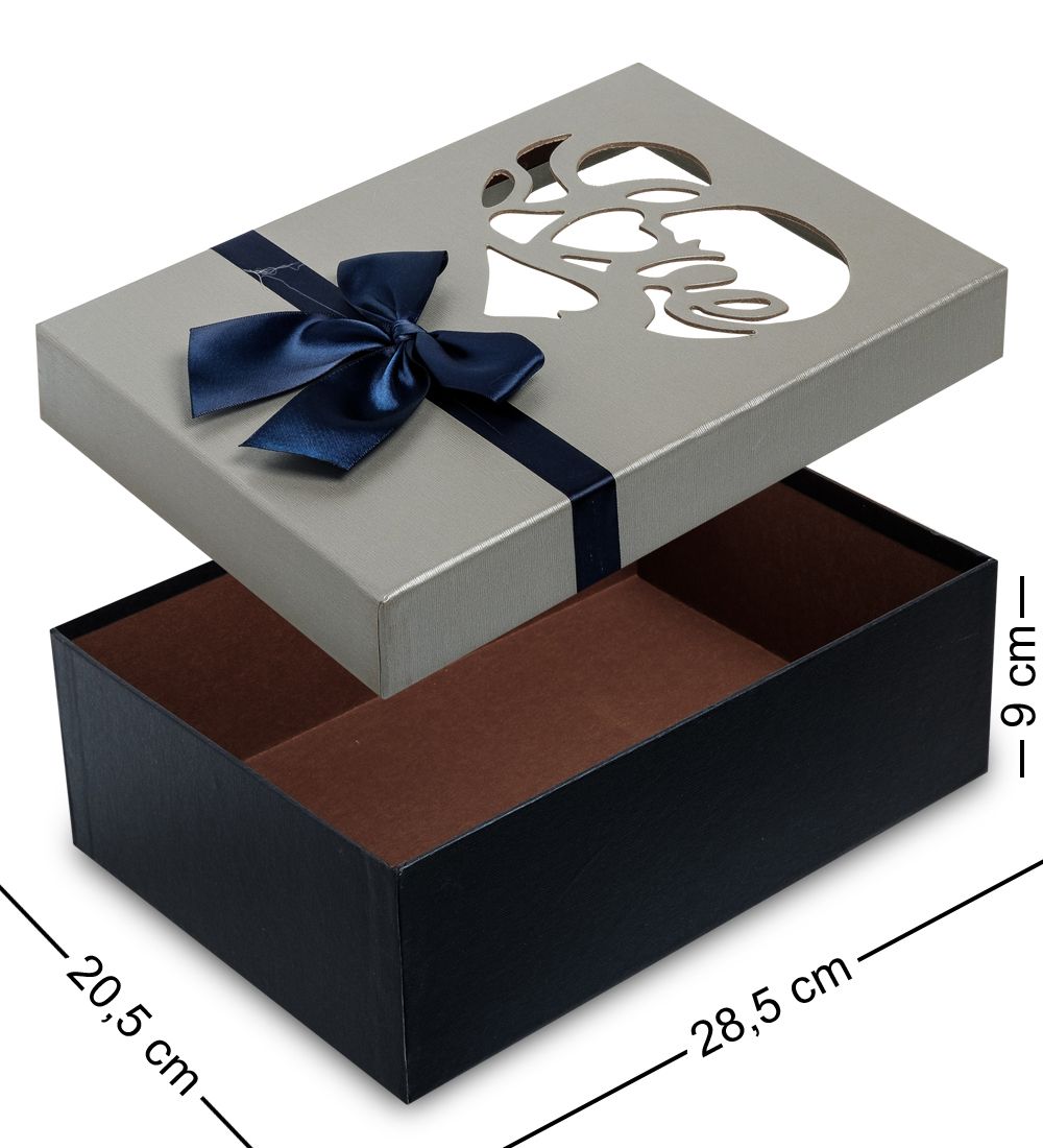 WG-63/2-A Коробка подарочная «Прямоугольник» цв.син./сер.