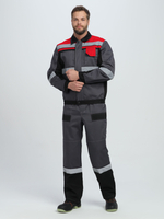 Костюм Вивантек-2 СОП У. (тк.Смесовая, 240) п/к, т.серый/черный/красный