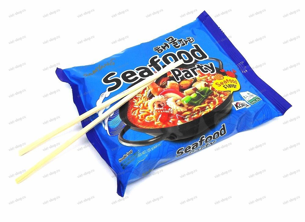 Корейская пшеничная лапша со вкусом морепродуктов Samyang Seafood party, 125 гр.