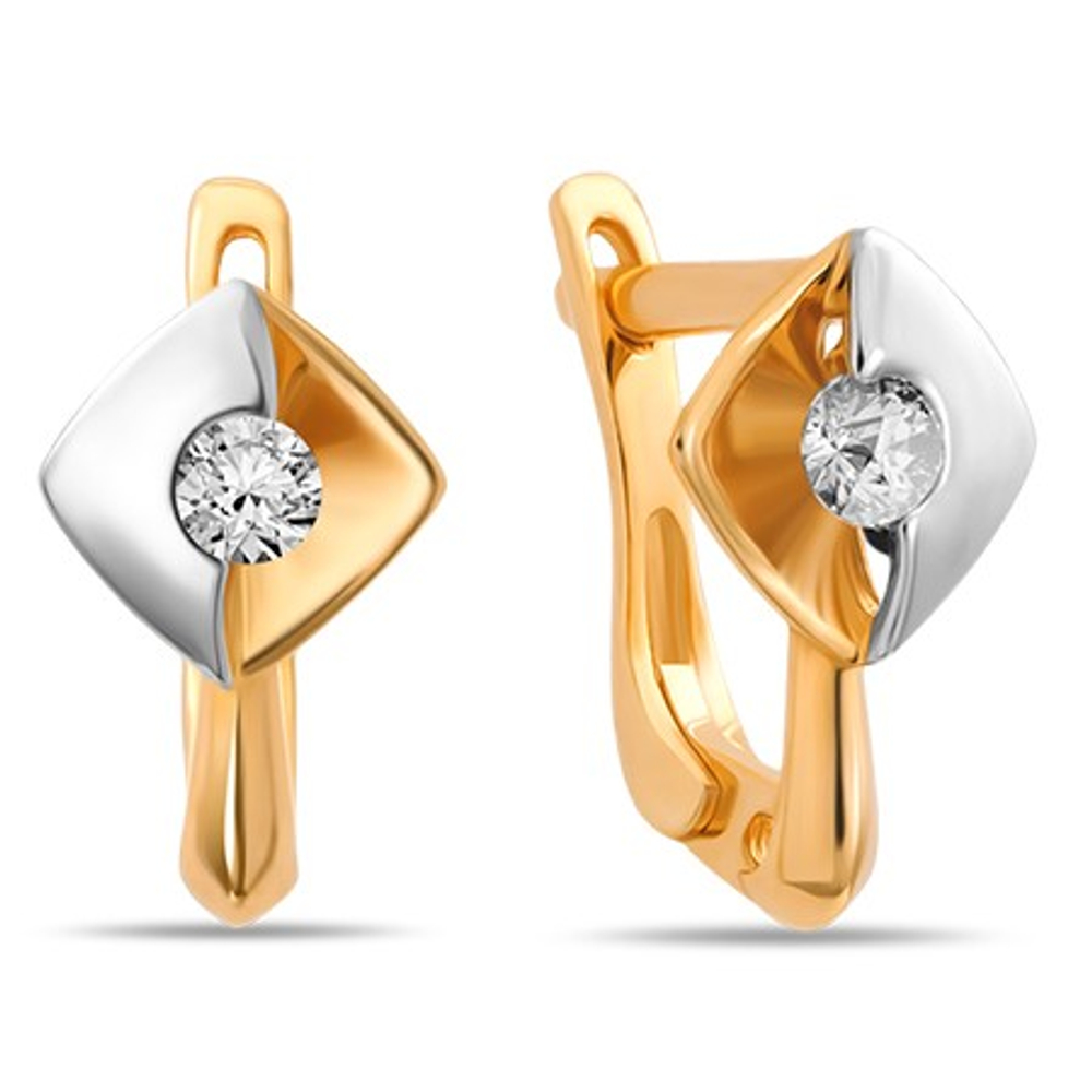 Серьги из золота с фианитами