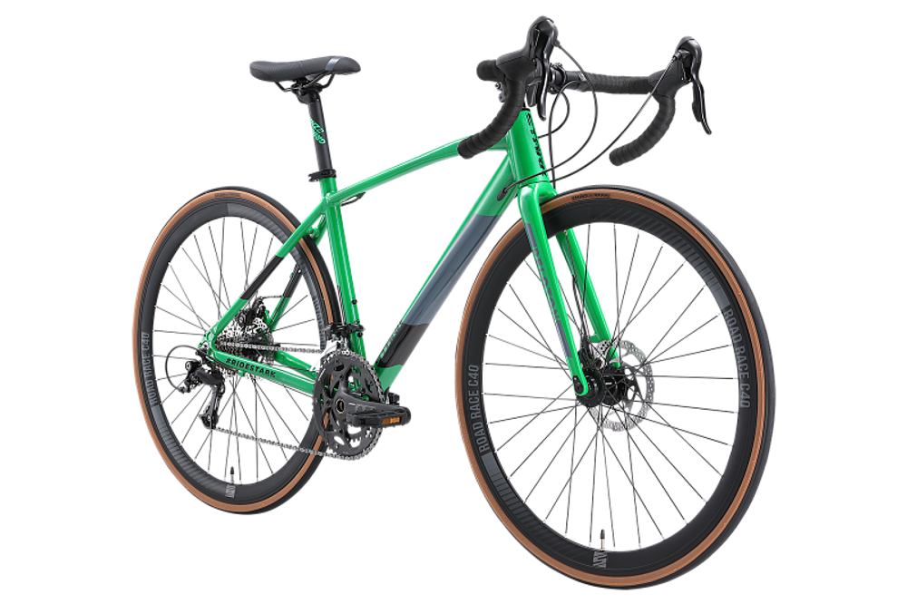 Велосипед 28" Stark'24 Peloton 700.4 D р.18" зеленый/черный/серый
