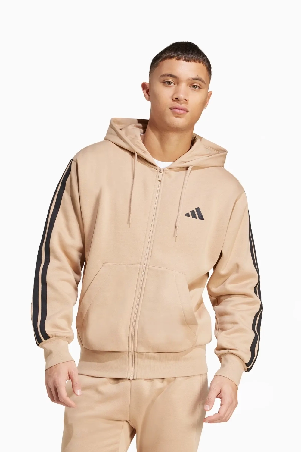 Кофта adidas Essentials 3-Stripes Fleece - бежевый