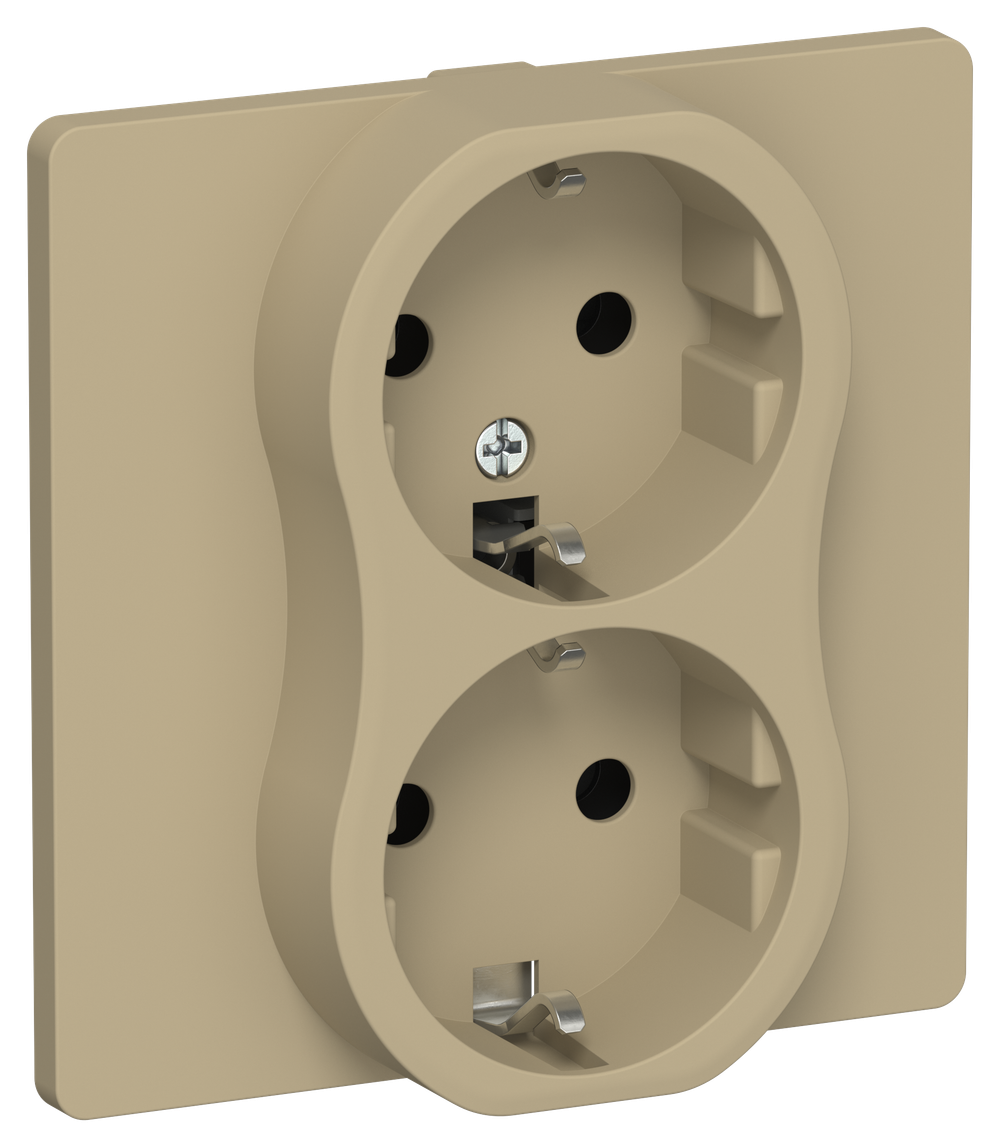 FLITE Розетка 2-местная с заземлением без защитных шторок 16А РС12-0-К-ФлХ хаки IEK