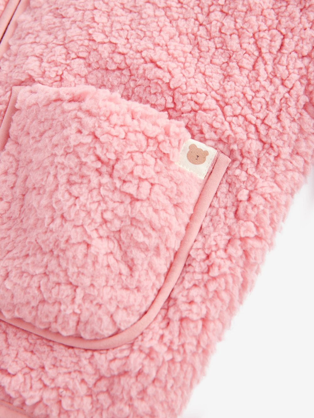 Куртка флисовая с капюшоном на молнии для девочки Next 378-049, Розовый