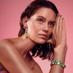 Серьги Dyrberg Kern VIENA SG ROSE/GREEN 420101