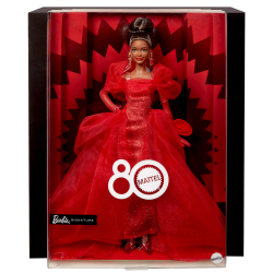 Barbie Signature 80-летие - Коллекционная кукла в блестящем красном платье JBJ18