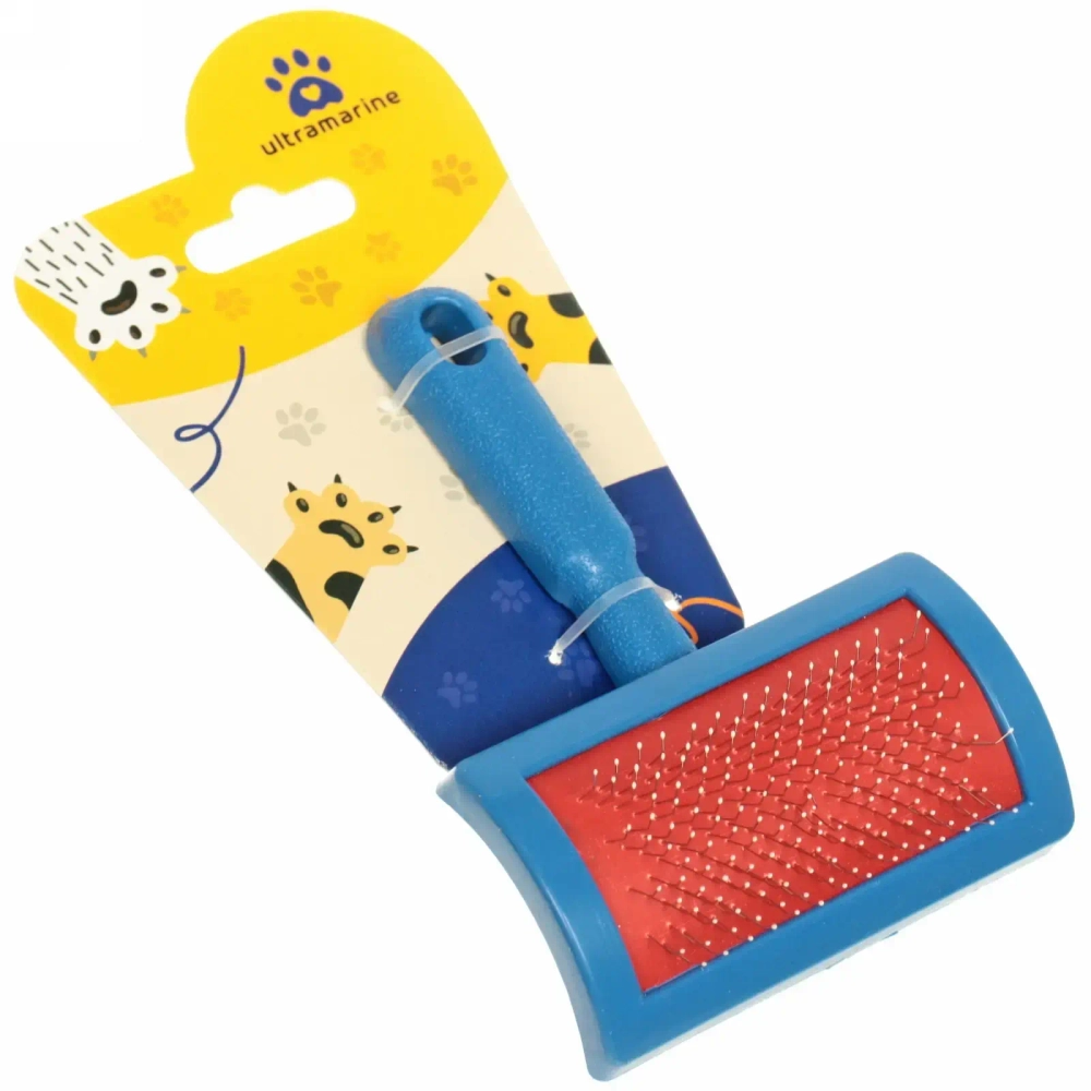 Расческа-пуходерка для кошек и собак «Пушок» 12см цвет синий Ultramarine✦