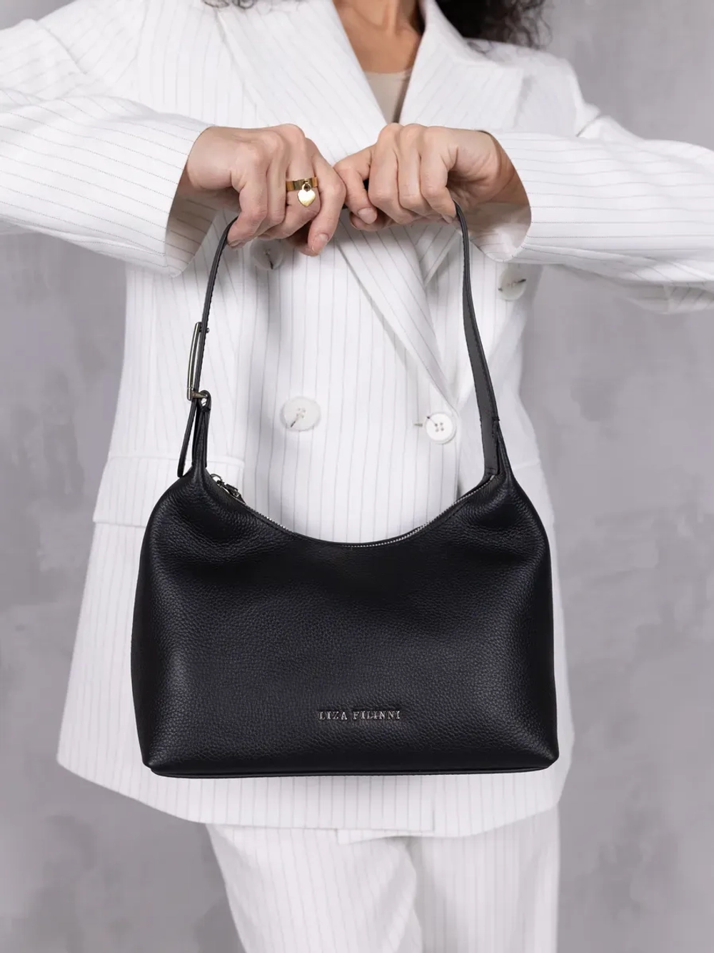 Сумка через плечо багет натуральная кожа