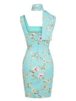 Платье мини с цветочным принтом