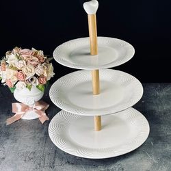 Lenardi 140-077 Трехъярусная этажерка BAMBOOв под.уп.(х12)Фарфор,бамбук