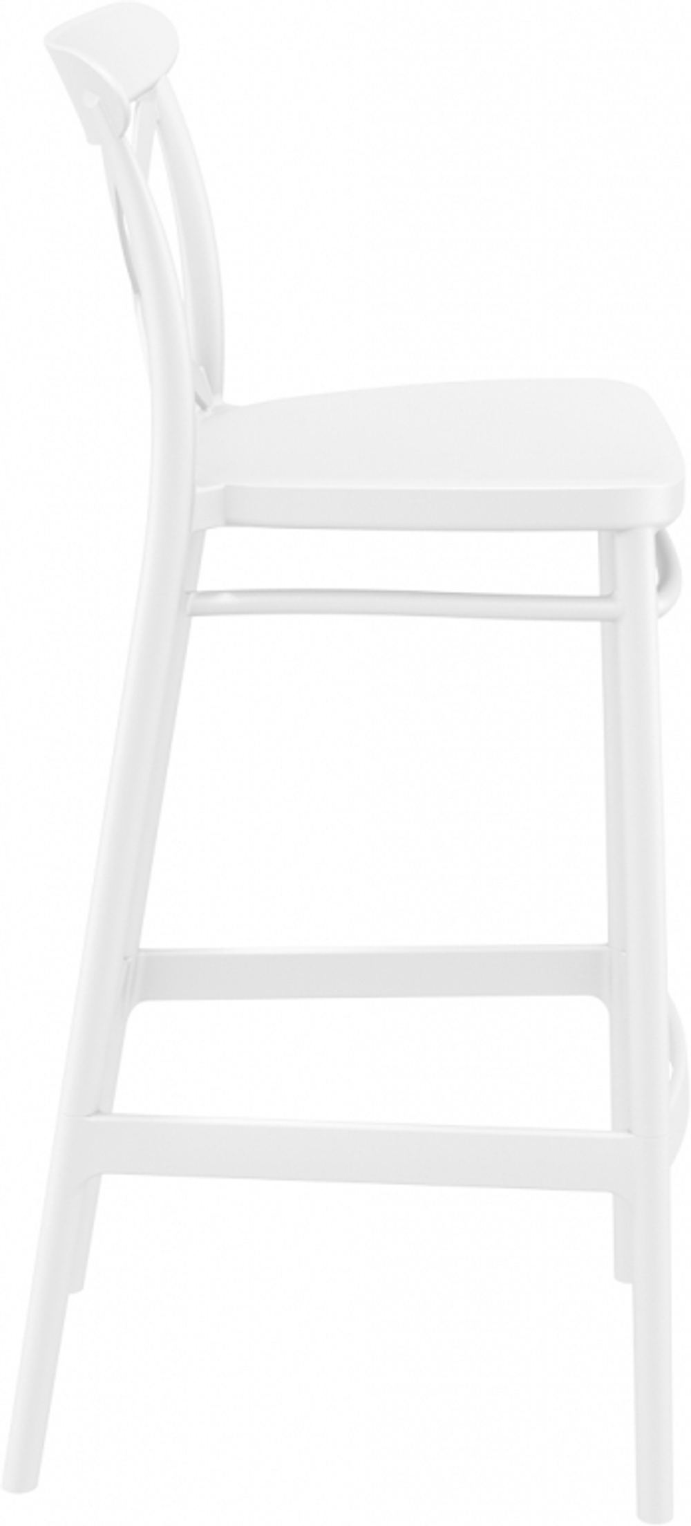 Стул пластиковый барный Siesta Contract Cross Bar 75, белый