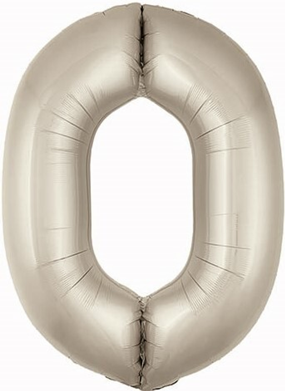 Шар (40""/102 см) Цифра, 0 Slim, Кремовый, Сатин, 1 шт. в упак. з71