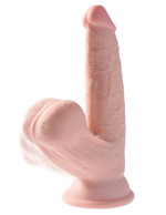 Телесный фаллоимитатор на присоске 6 Triple Density с подвижной мошонкой - 15,2 см.