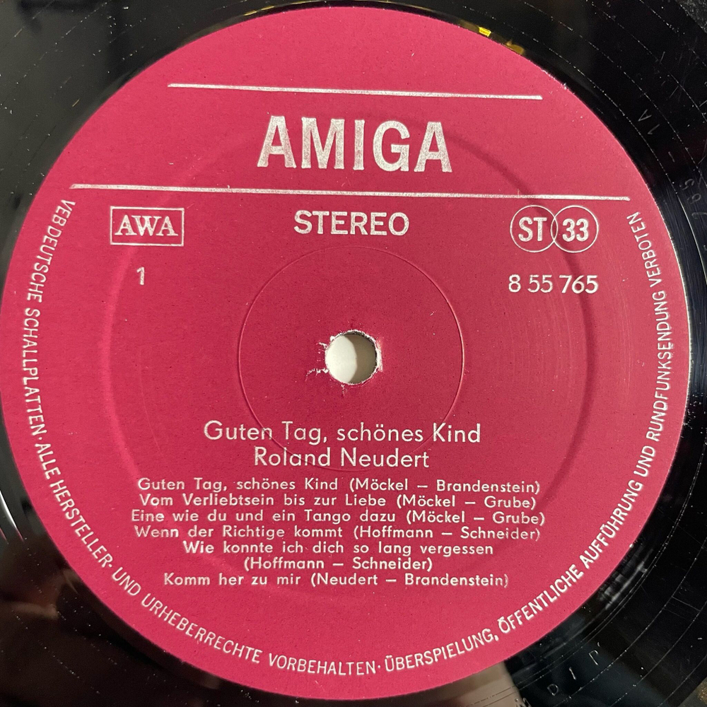 Винтажная виниловая пластинка LP Roland Neudert Guten Tag, Schones Kind (ГДР 1980)