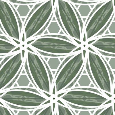 Зеленые листья с белым