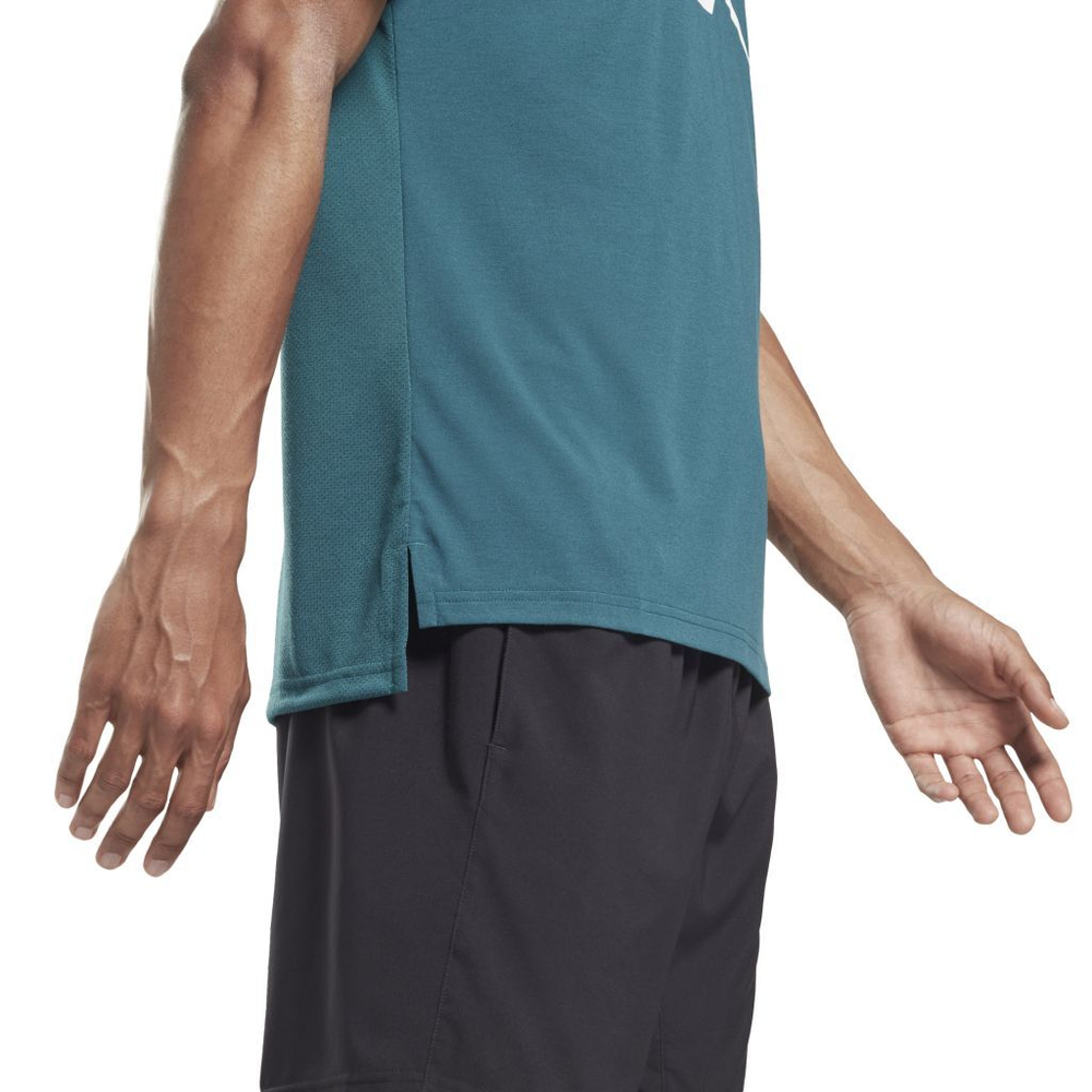 Мужская теннисная футболка Reebok Workout Supremium SS Graphic - midnight pine