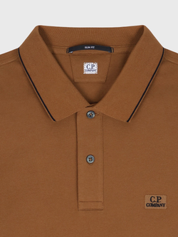 Поло с длинным рукавом C.P. Company Stretch Piquet Slim Line Brown