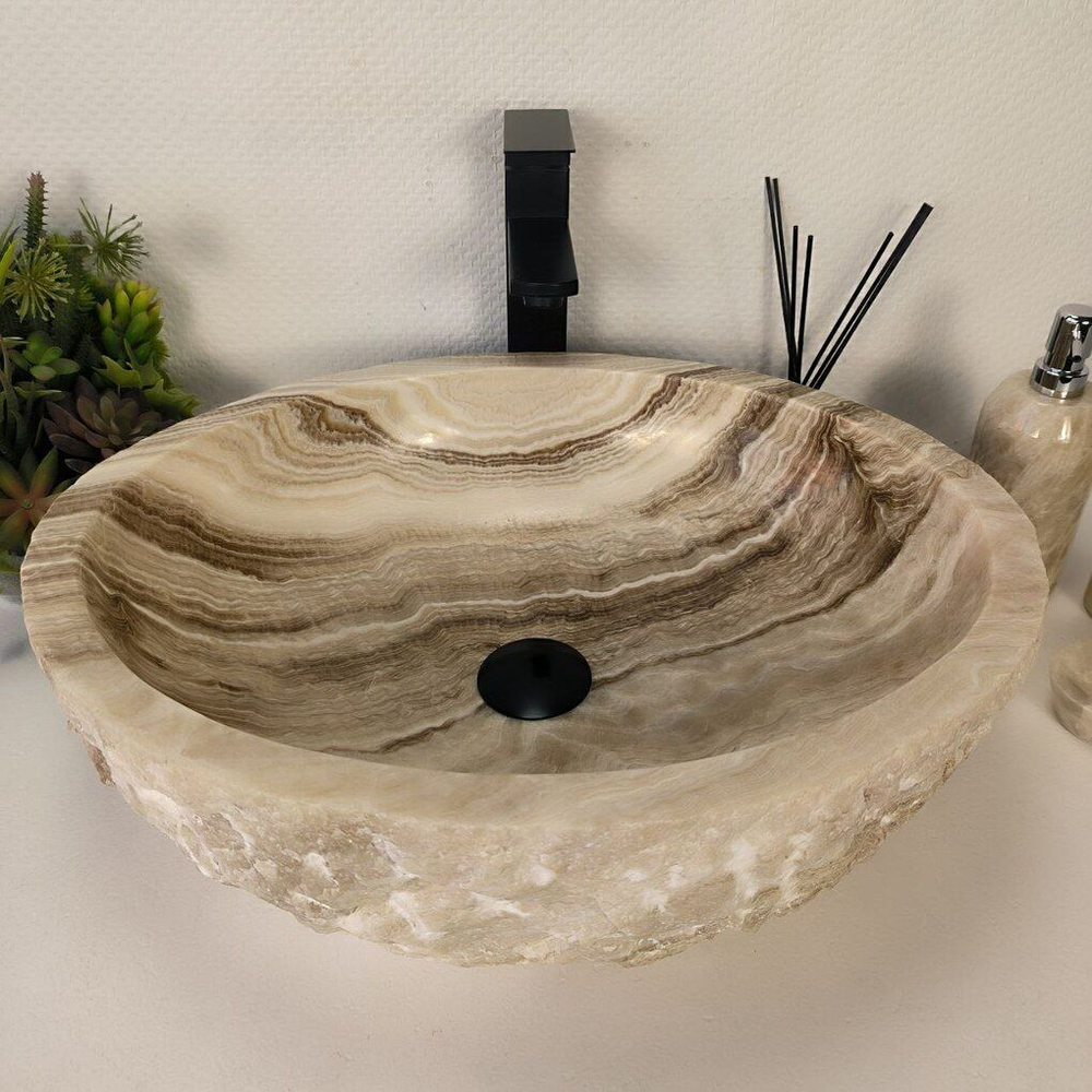 Каменная раковина из оникса Erozy White EO-04271 (51*42*15) 0213 из натурального камня