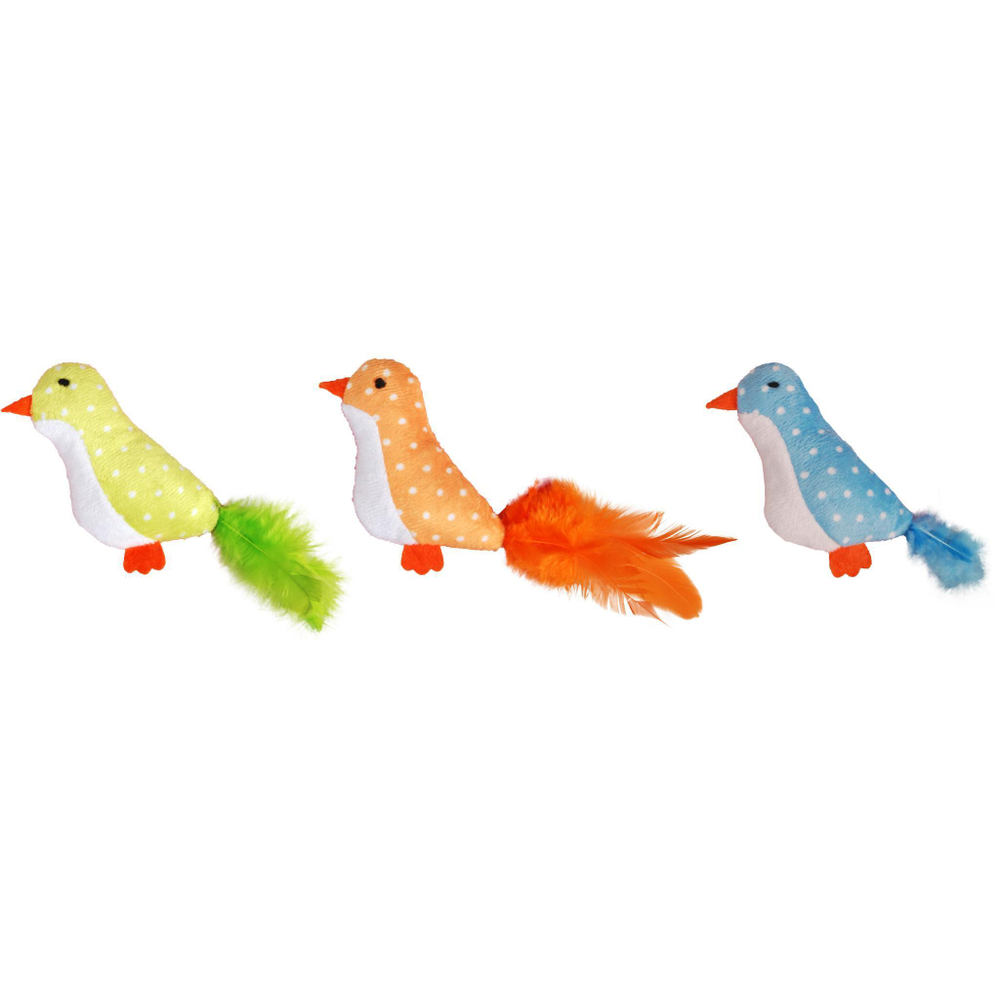 Игрушка для кошек  Flamingo Птичка с пером, размер 10см.