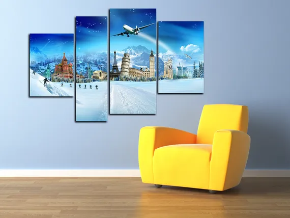 Модульная картина "Россия мир путешествий"