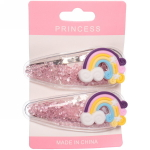 Зажимы для волос детские 2шт «Confetti», радуга, микс 6 цветов, 7*2см