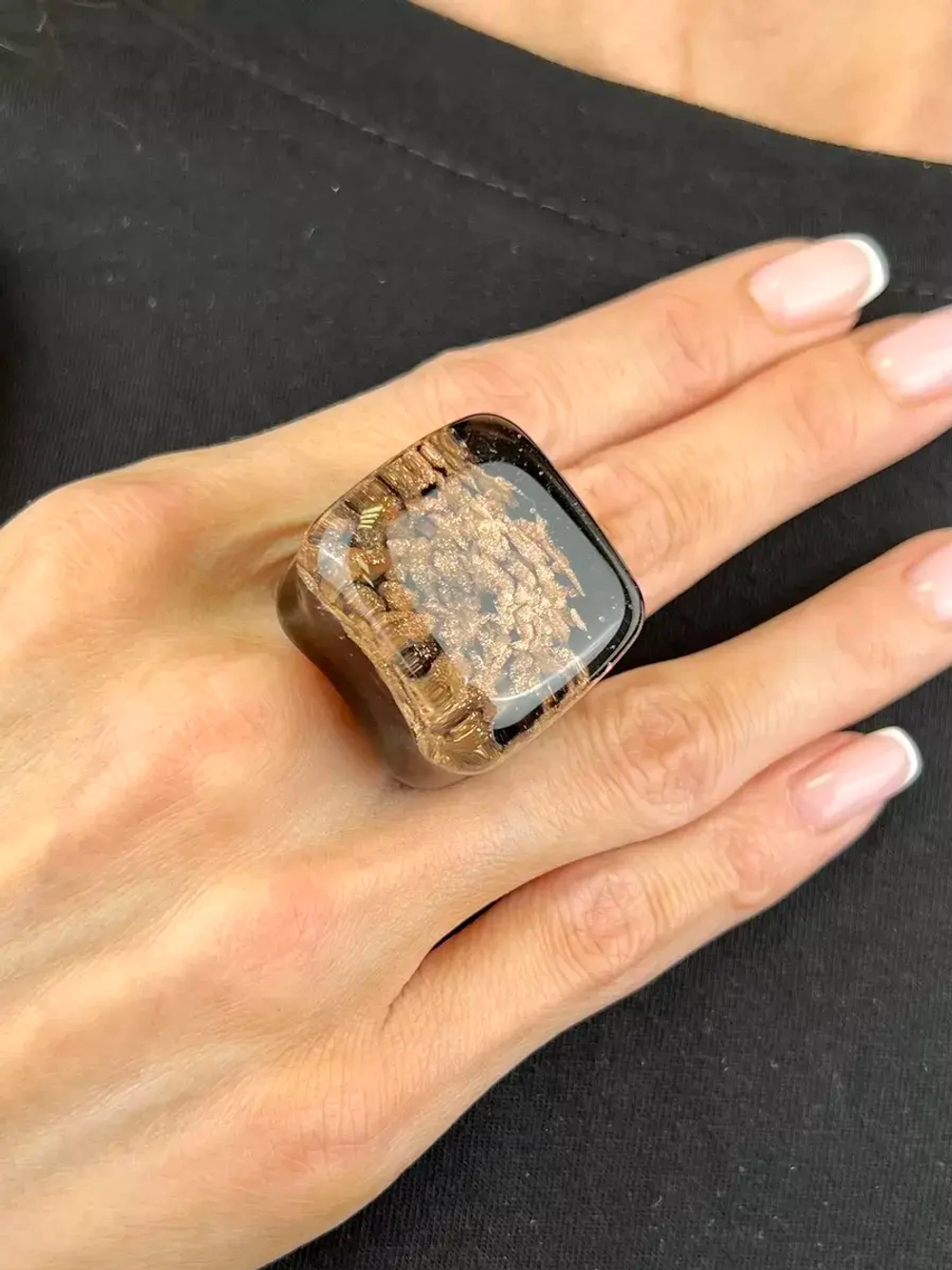 Кольцо бижутерия из муранского стекла