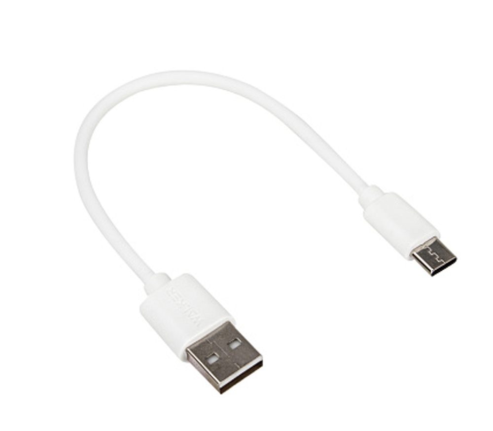 Кабель USB &quot;WALKER&quot; C055, (0,2 метра), Type-C, в пакете, белый
