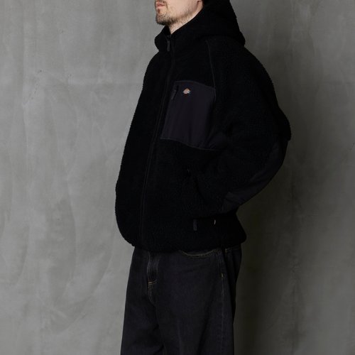 Куртка мужская Dickies Central High Pile Hooded артикул:DK0A87NVBLK1 - купить в магазине Дайс