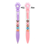 Ручка шариковая, автоматическая, Basir, синие чернила, серия "Лапки", с фигурками в корпусе и игрушкой, 36 шт