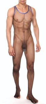 Мужское боди в мелкую сетку (Размер: S-M) (Цвет: черный)