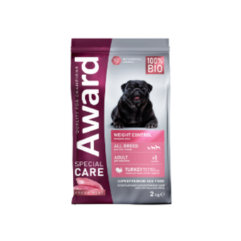 Сухой корм AWARD SPECIAL CARE Weight Control для взрослых собак всех пород для контроля веса со свежим мясом индейки 2 кг